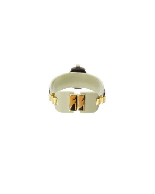 Gissa Bicalho White Acrylic Handmade Bracelet Buriti Kahki