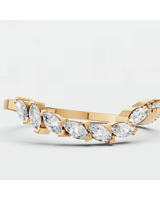 Aya Fine Jewelry Metallic Marquise Lab Grown Diamond Curved Wedding Band