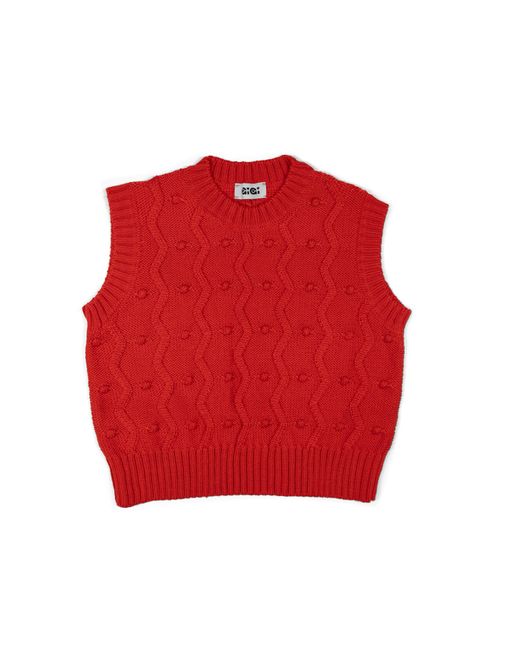 Gigi Knitwear Red Bubble Vest