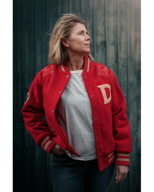 &SONS Trading Co Red Damsons Nancy Baseball Jacket Vintage