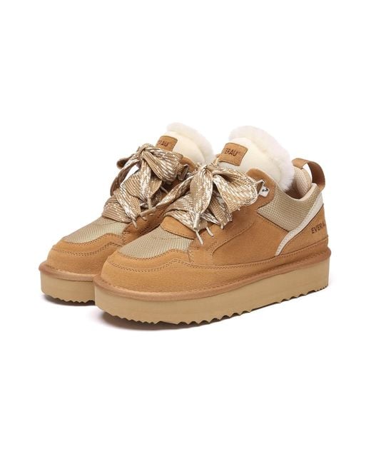 EverAu Australia Natural Marbled Lace Up Platform Boots