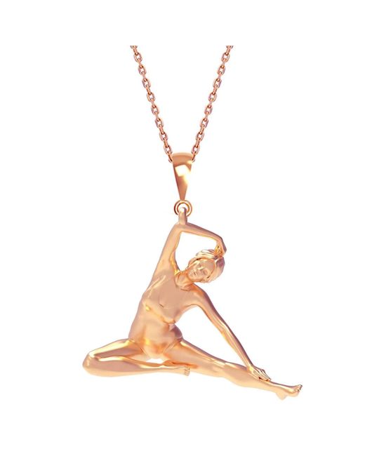 Nowart Jewelry Metallic Seated Side Stretch Pose Yoga Necklace