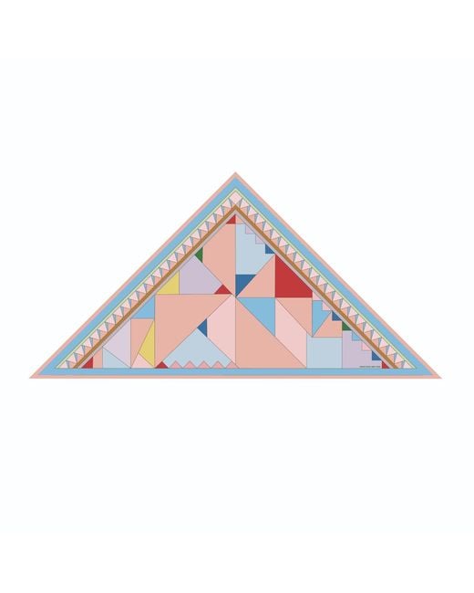 Jessie Zhao New York Pink Neutrals Double Sided Wool Silk Triangle Of Color Recombination