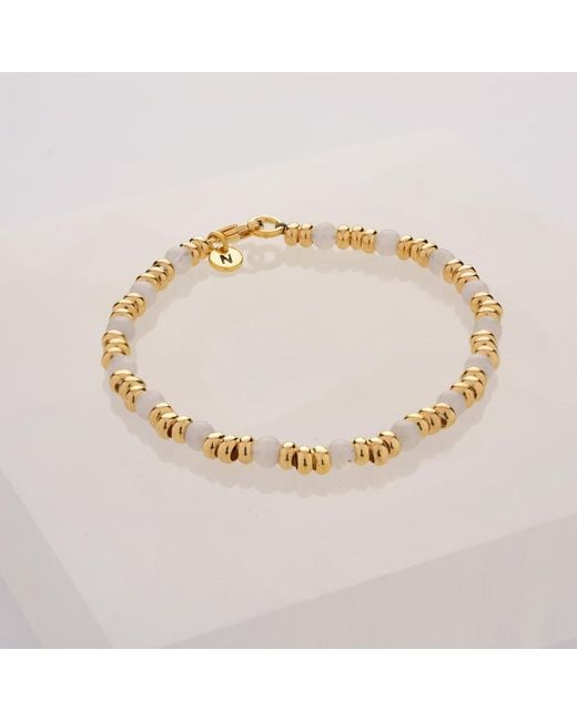 Nellou Jewellery Metallic Gem Bracelet June Birthstone Moonstone Plated Sterling