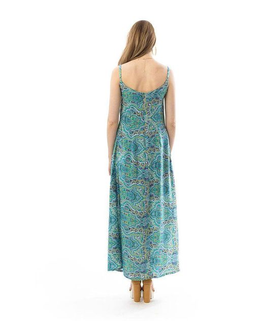 Conquista Blue Maxi Dress With Side Slits