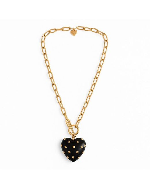 Michael Nash Jewelry Metallic Celestine Resin Heart Pendant