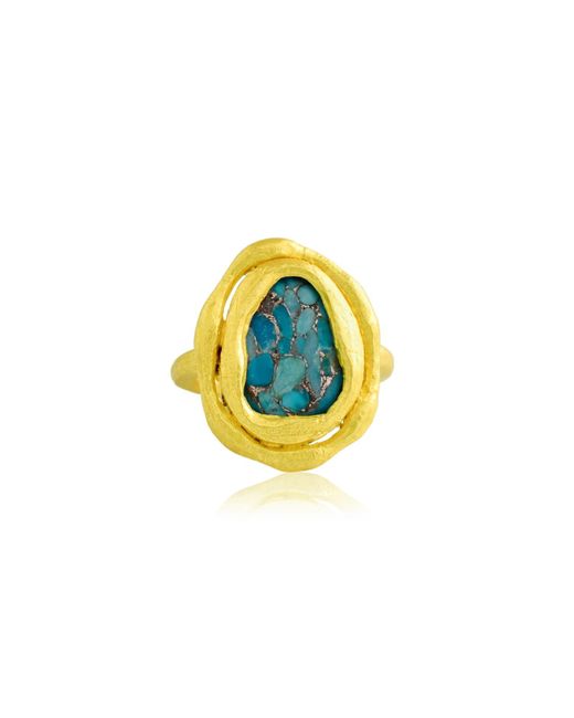 Arvino Metallic Chunky Copper Turquoise Ring
