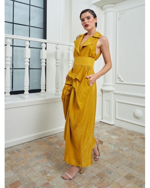 Lumina Eligma Yellow The Tuxedo Dress