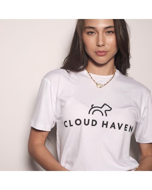 Cloud Haven Blue Logo Boyfriend Tee