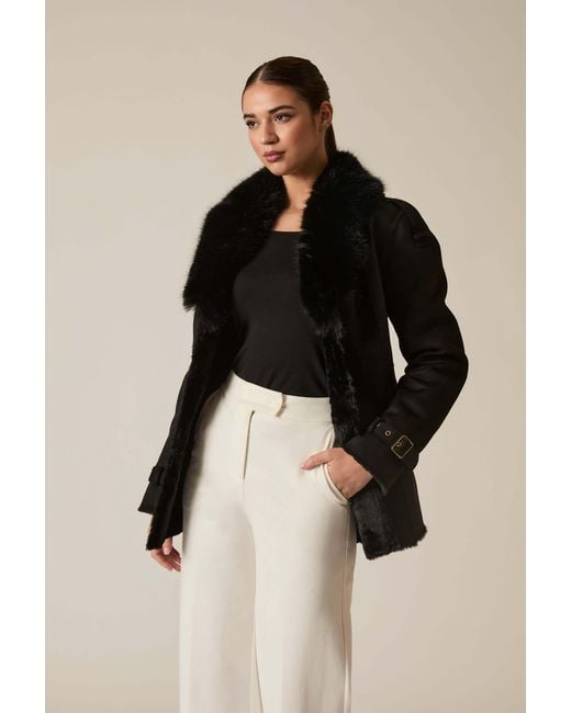 James Lakeland Black Short Faux Fur Coat