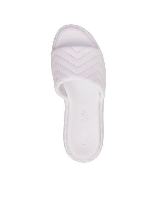 Beautiisoles by Robyn Shreiber Made in Italy White Deedee Platform Sandal & Wedge Wedding Work Pool Beach Slide Espadrille Leather Sandal