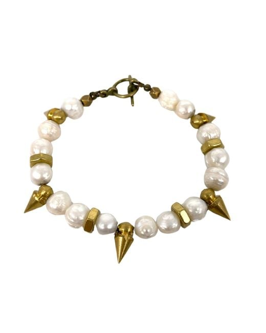 Rachel Nathan Metallic On Point: Pearl Bracelet