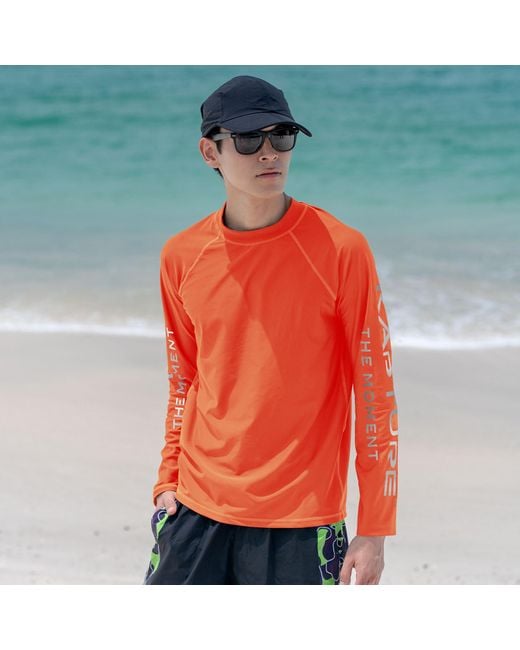 Kapture Orange Dayglow Comfyfit Recycled Rashguard for men