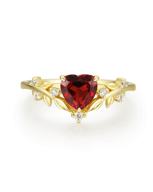 Azura Jewelry New York White Heart Desire Mozambique Garnet Vermeil