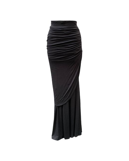 Imaatu Black Shaye Ruffled High-Waist Skirt – Sculpting & Adjustable Floor-Length