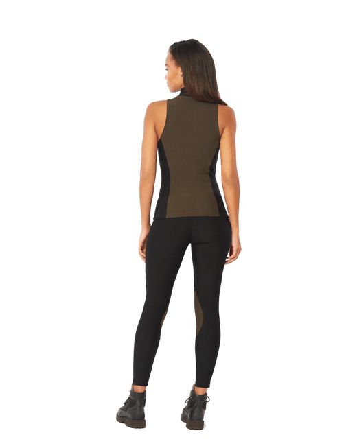 Bennu Brown Mock Neck Top, & Dark
