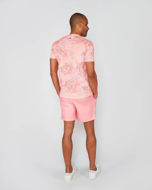 Lords of Harlech Pink Maze Bouquet Island V-Neck Tee for men