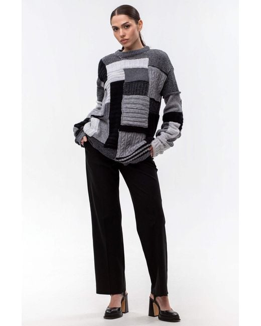 Maison Bogomil Black Chunky Patchwork Sweater