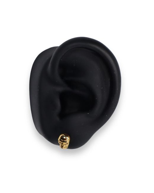 Jagged Halo Jewelry Black Skull Micro Stud Earrings