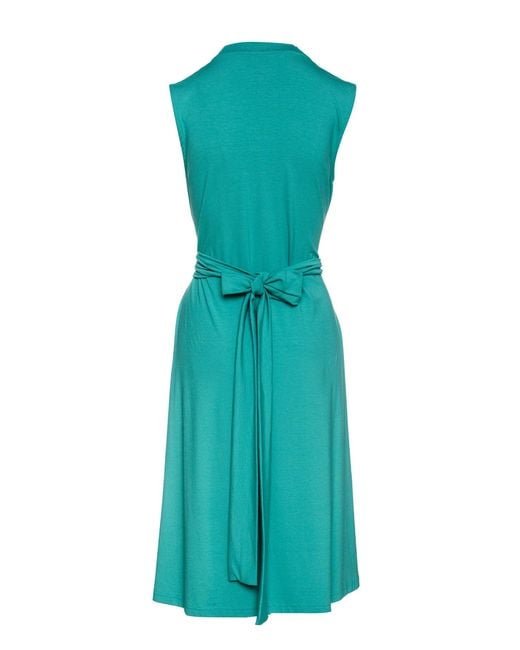 Conquista Green V Neck Dress With Sash