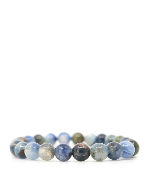Shar Oke Blue / Neutrals Natural Green Natural Kyanite Beaded Bracelet for men