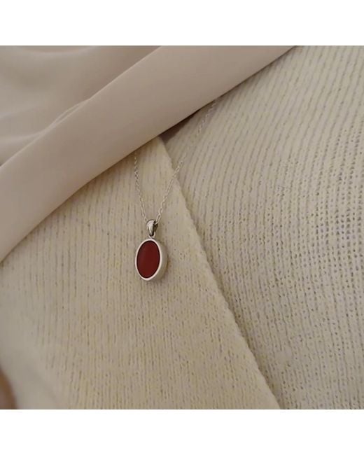 Fi Collection White Sterling Carnelian Necklace