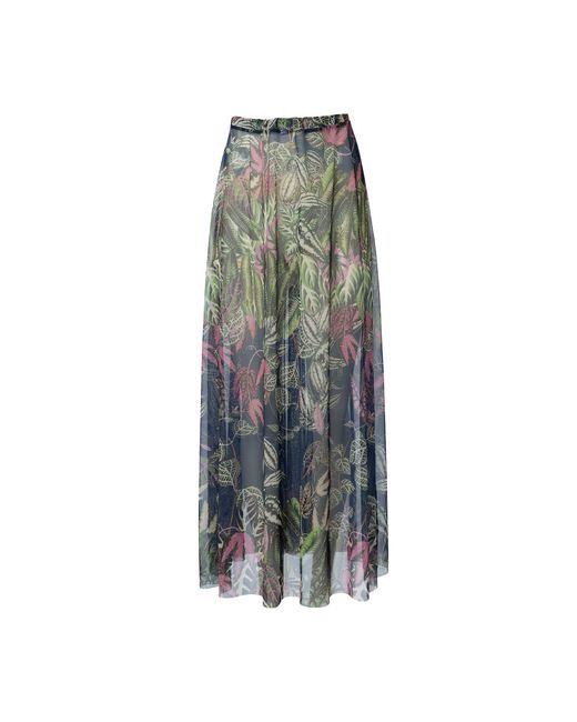 Rodasoleil Smart Swimwear Green Tan-Through Mesh Lightweight Beach Skirt Botanicum