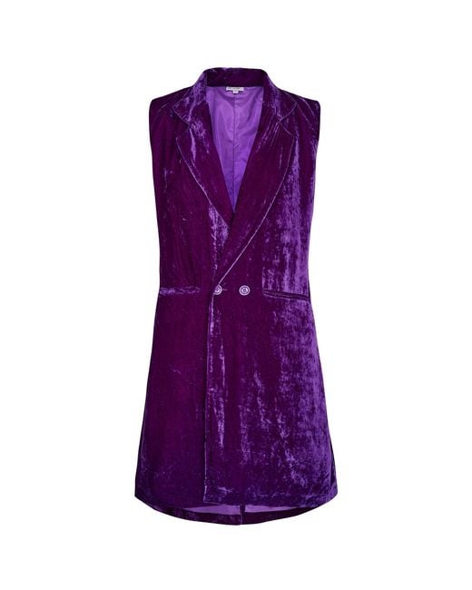 At Last Purple Long Silk Velvet Waistcoat