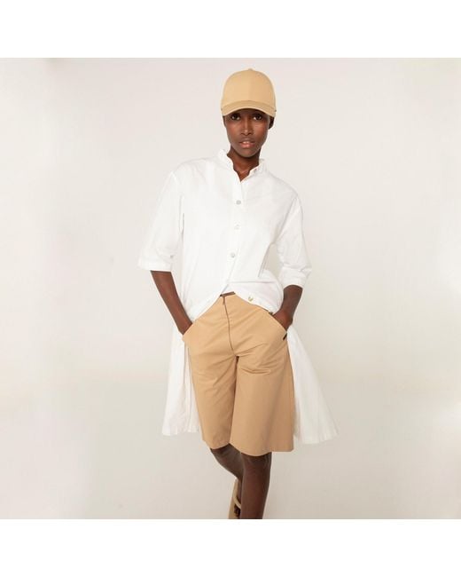 Undertake Studio White Neutrals Myoko Midi-Sleeved Shirt