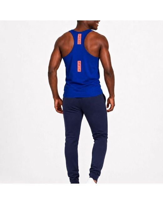 Chuks Collins Blue Geo Cut Sweat Pants-- Diffusion Collection for men