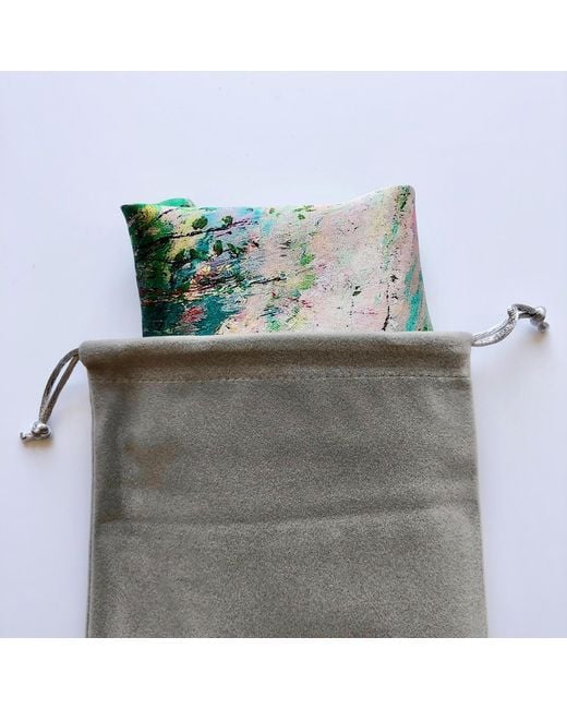 Soft Strokes Silk Green Neutrals Pure Silk Scarf Oil Painting Printemps Large