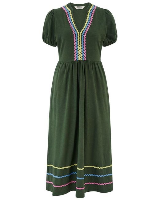 Sugarhill Green Renee Jersey Midi Dress, Ric Rac