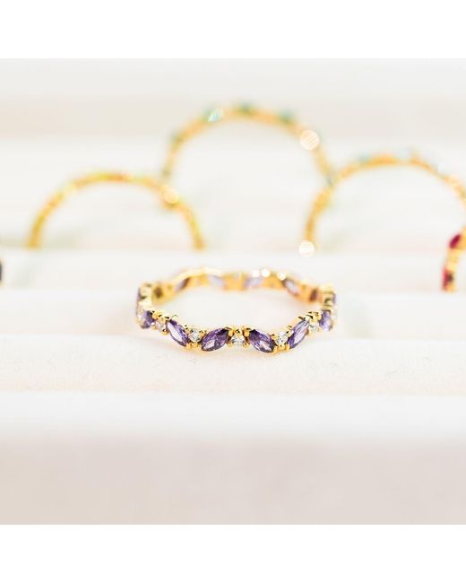 Belinda Jewelz Metallic Amethyst Marquise Birthstone Infinity Ring