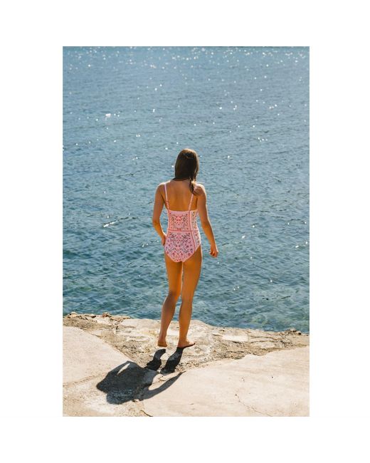 Jessie Zhao New York Pink Blush Botanica One Piece Swimsuit