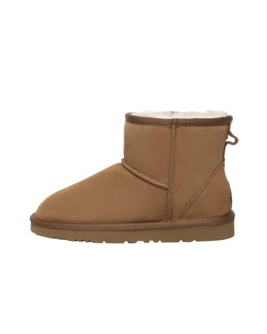 EverAu Australia Brown Ostrich Leather Short Boots