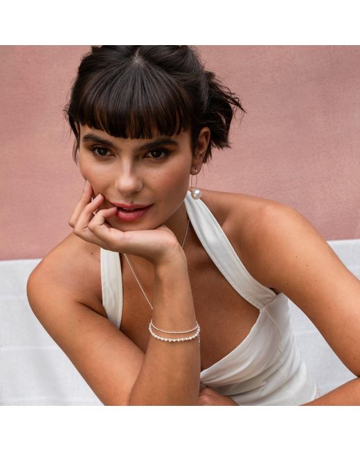 Dower & Hall Metallic Long Timeless Pearl Earrings