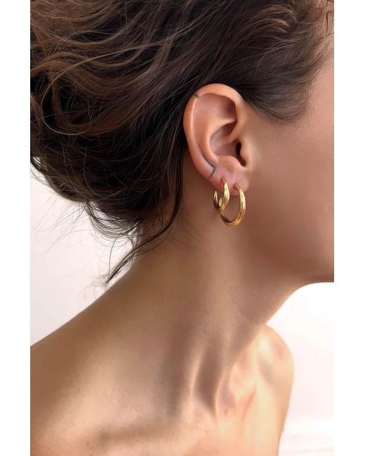 Astor & Orion Metallic Crescent Hoops Large