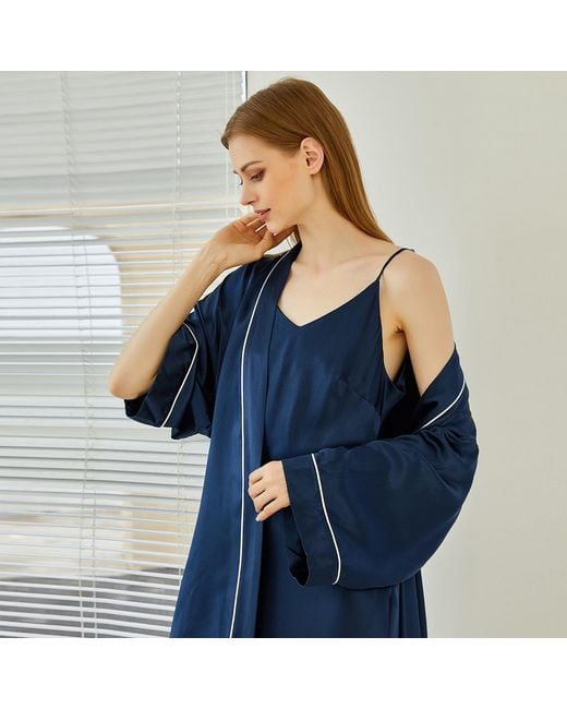 Soft Strokes Silk Blue River Nymph Pure Silk Slip Dress