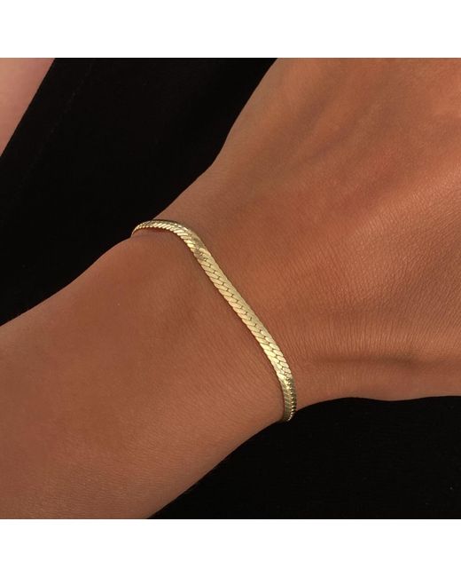 Spero London Metallic Italian Sterling Herringbone Bracelet