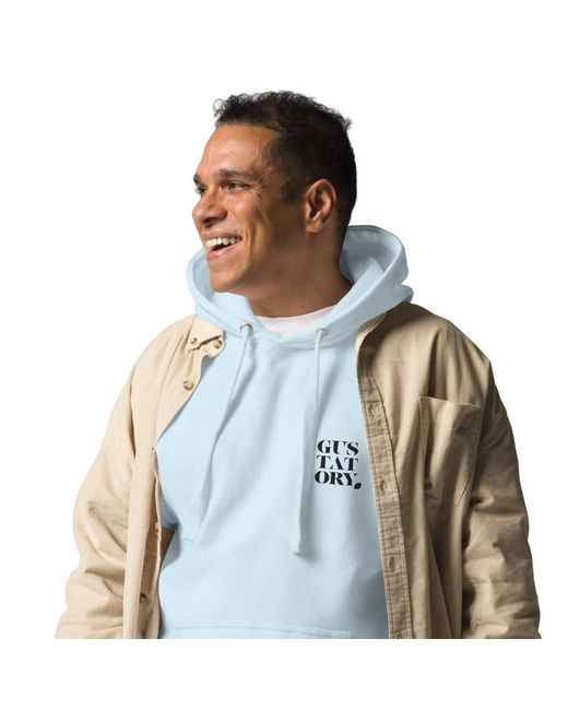 Anchor and Crew Blue Sky Gustatory Amsterdam Coffee Scene Cotton Blend Embroidered Hoodie