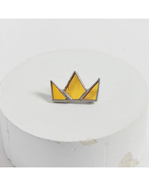 Laura Daili Yellow Golden Crown – Mirror Brooch