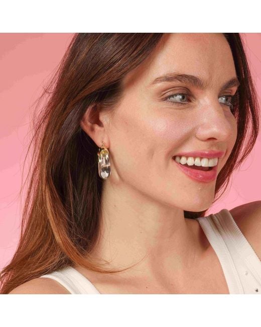 Michael Nash Jewelry Metallic Neutrals Winslow Clear Resin And Hoop Earrings