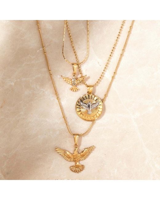 Glamrocks Jewelry Metallic Golden Hawk Necklace