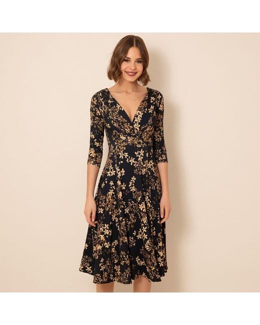 Alie Street London Black Annie Dress Petite Golden Blossom