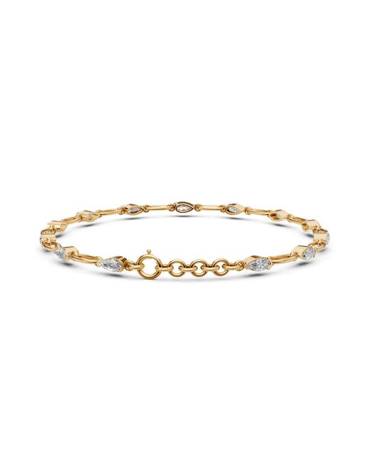 Aya Fine Jewelry Metallic Pear Cut Lab Grown Diamond Link Bracelet