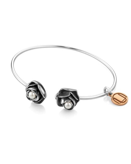 Unaloe Metallic Minimal Sterling Bracelet Rocks With Pearl – Timeless Handmade Italian Jewelry
