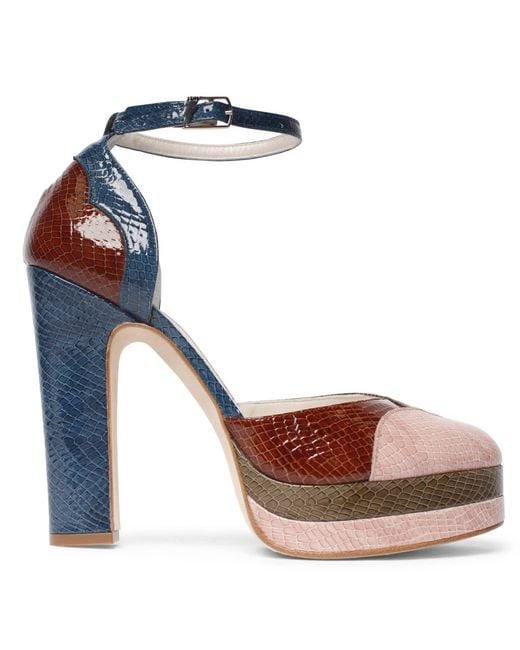 Terry De Havilland Multicolor Lily New York Platform Block Heels