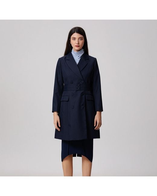 Smart and Joy Blue 'Belted Tailor Coat