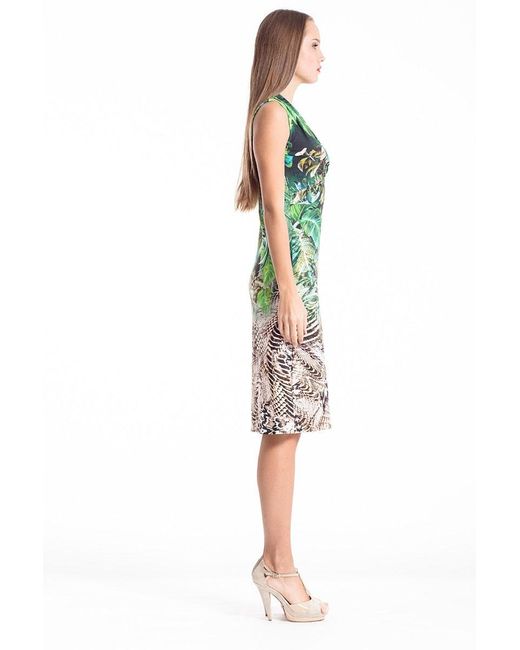 Conquista Green Safari Empire Waist Dress