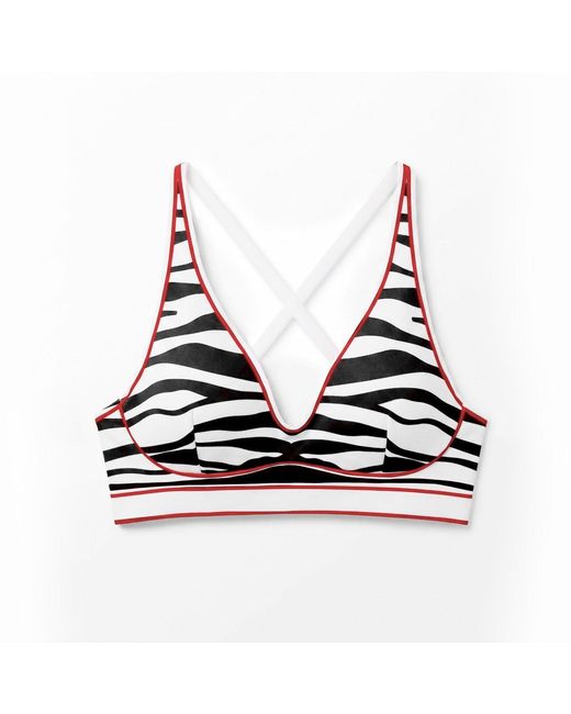 Jessie Zhao New York Blue Zebra Stripe Sports Bra